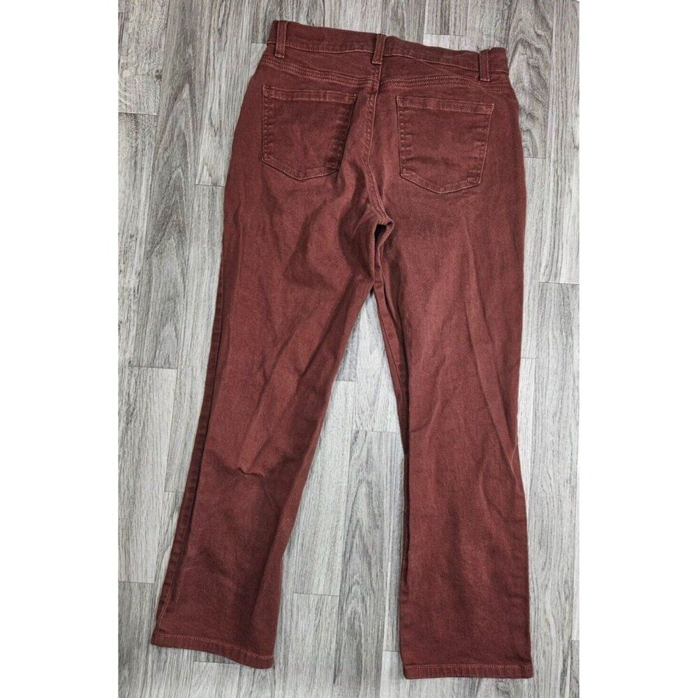 Gloria Vanderbilt Size 8 Short Amanda Straight Leg Red Burgundy Jeans - Picture 2 of 13